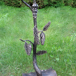 Ensemble de chemin�e forg� à la main de haute qualit� avec motif naturel de pin - d�tail sans les outils