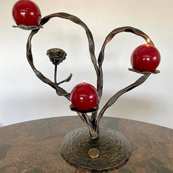 Bougeoir romantique original en fer forg� à la main, en forme de CŒUR, avec le sceau UKOVMI