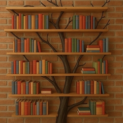 �tagère Arbre forg�e à la main avec des livres � meuble de luxe