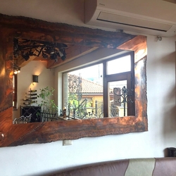 Miroir de luxe en cuivre avec le sceau UKOVMI - fabriqu� à la main en Slovaquie